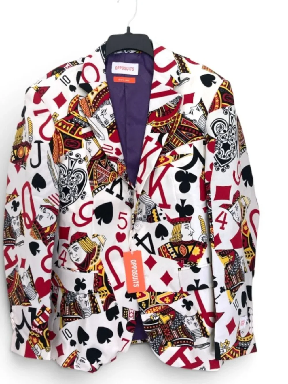 Opposuits Poker Night Jacket King of Clubs Casino Party Halloween Card Blazer 48